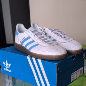 Adidas Spezial Men's White and Light Blue Sneakers